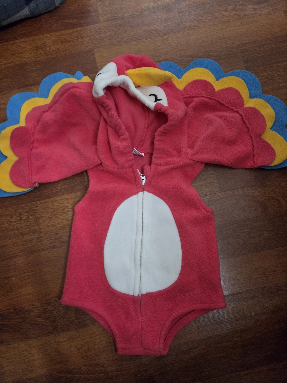 Baby Bird Costume Romper Girls Pink Fleece Animal One-Piece with Hood (0-6 mon)